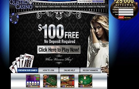 Quatro Casino lobby screenshot