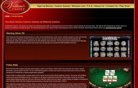 Villento Casino lobby games