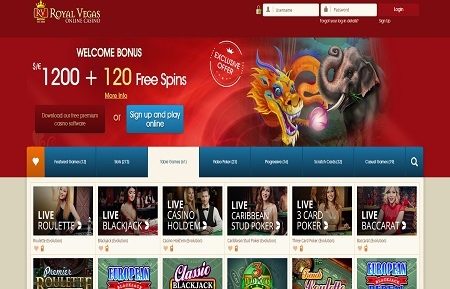 royal vegas casino lobby games