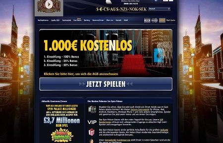 spin palace casino lobby screenshot